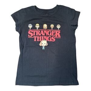Stranger Things Black Graphic Cotton Blend Tee Shirt Youth M 7/8